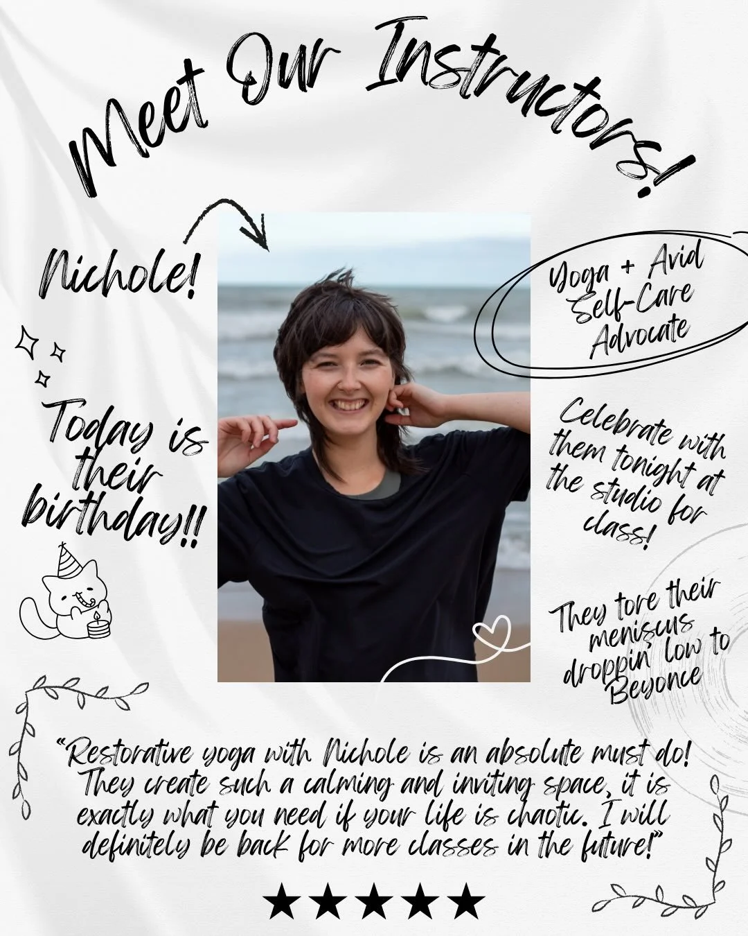 🥳✨ Happy Birthday to Nichole!! ✨💕 @neecolaaayoga 

You know them and love their yoga classes, and today is their birthday!! Nichole is one of our amazing and stellar yoga instructors who offers a wide variety of classes here at LSQP, and on top of 