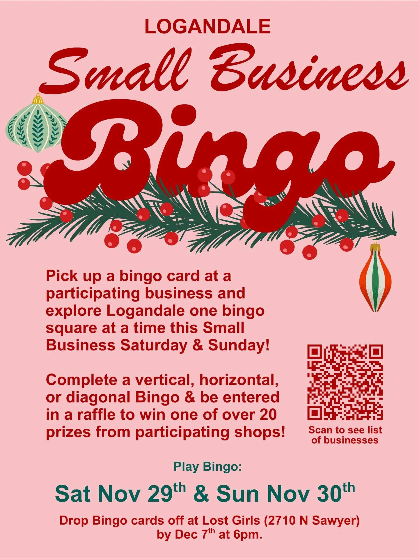 🌟BINGO!!🌟

We&rsquo;re part of Logandale&rsquo;s ✨FIRST EVER✨ Small Business Bingo!! We&rsquo;ve teamed up with other Small Businesses in the neighborhood to bring a fun new way to shop and support on Small Businesses Saturday!! 

✨ You&rsquo;ll fi
