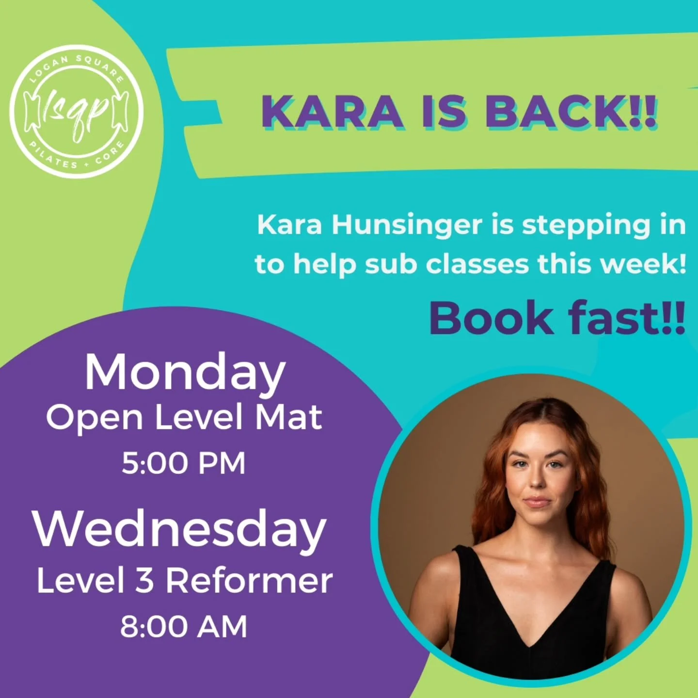 Who here missed @karalouu ?? 🙋🙋&zwj;♀️🙋&zwj;♂️

Well great news, we get 2 chances to move with her this week! Kara is subbing today and Wednesday, and you can expect these classes to fill up fast!

Hop onto our mobile app, available on iPhone and 