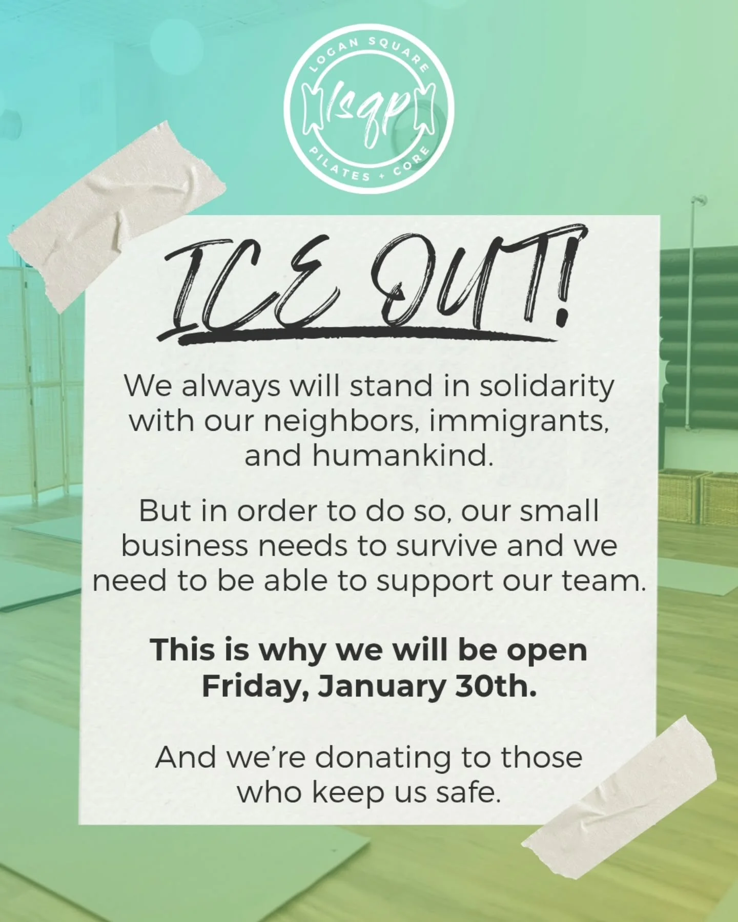 We always will stand in solidarity with our neighbors, immigrants, and humankind. With that said we have decided to stay open on Friday January 30th. 

We are choosing to ensure our staff are able to make ends meet, and that we are able to keep our d