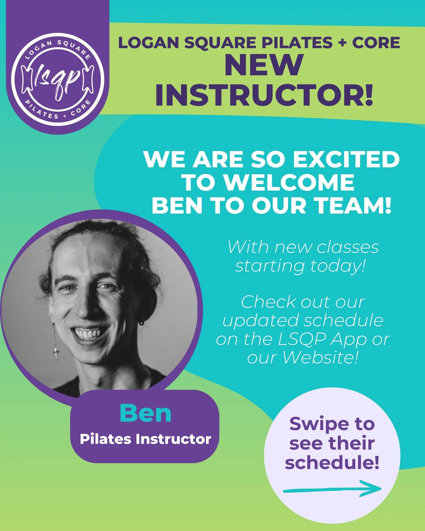 🎉 Our Team is Growing! 🎉

🙌 We want to welcome Ben to our amazing instructor team! Ben brings warmth, knowledge and a very strong wealth of Pilates knowledge to their classes, and we can&rsquo;t wait for them to share all this and more with our in