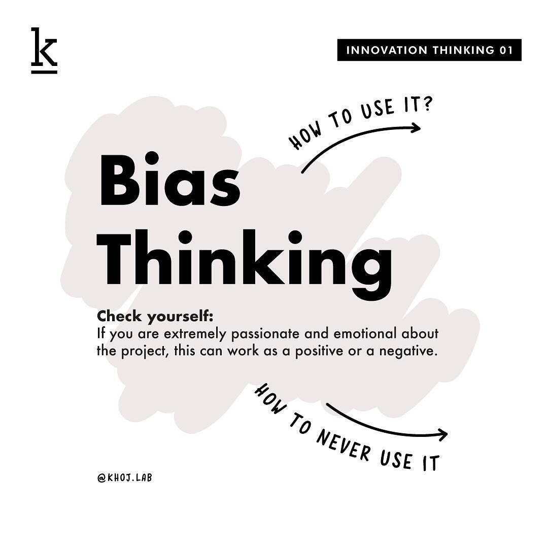 Bias thinking? For innovation? How does that work? 🤔 

Bias thinking is required to move and push ideas forward. Simply put, it is because we deal with people - to move the idea and to adopt the idea all the same. So cognitive biases can be used to 