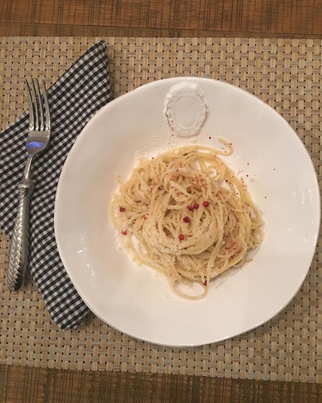 Cacio e Pepe wth Pink Peppercorns