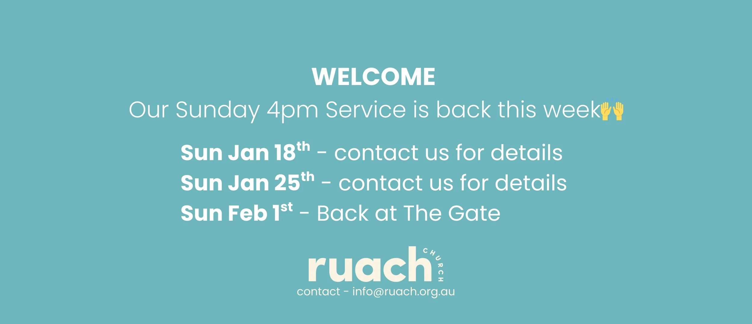 We're back for the 18th of January!