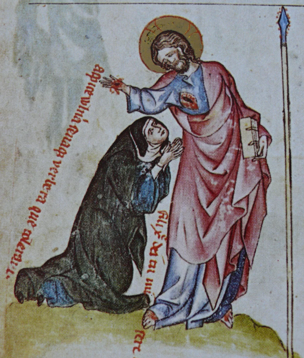 Illumination from the Passional of Abbess kunigunde of bohemia. 