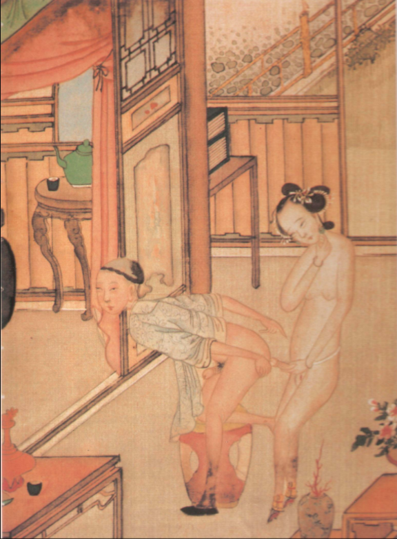 Woman using a strap-on with a man, just like the funny story we told of the couple who didn't know what to do on their wedding night and the other couple who wanted the woman to penetrate the man!