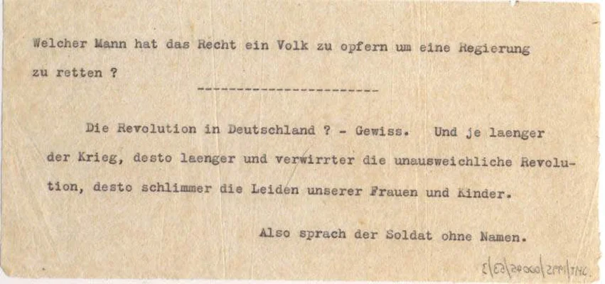 Signing as the soldier with no name