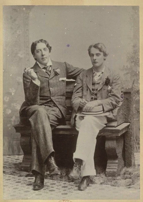 Oscar Wilde (Left) with lover Bosie Douglas (right), 1893.