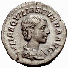 Roman Denarius featuring the bust of Aquilia Severa (Elagabalus’ second and fourth wife). ca 219-222 CE. For a full database of Aquilia Severa coins, click here .