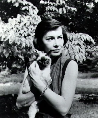 Highsmith and her cat Ripley (date Unknown).