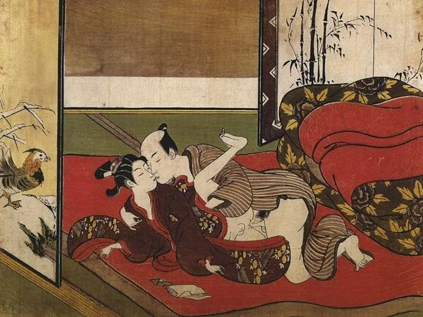 Suzuki Harunobu, from "Shunga", A series of 24 erotic prints. Mid- 18th century, c. 1750.