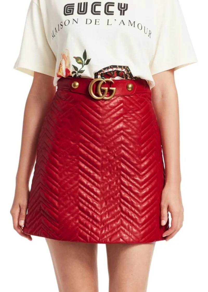 Gucci Quilted Leather Mini Skirt