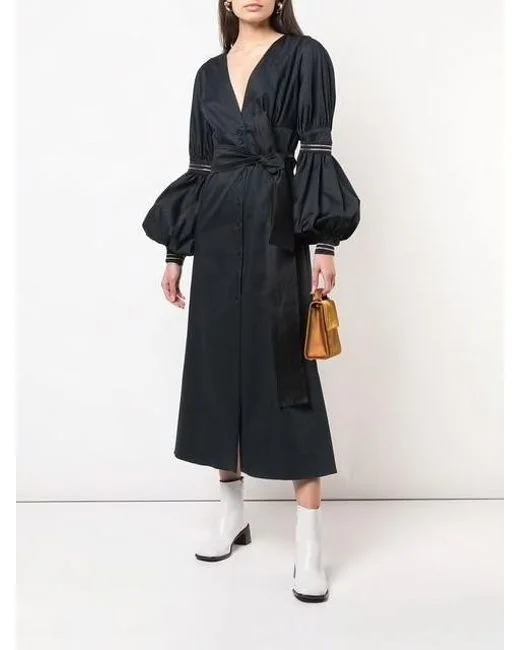 Silvia Tcherassi Heliotropo Puff-Sleeve Cotton Dress