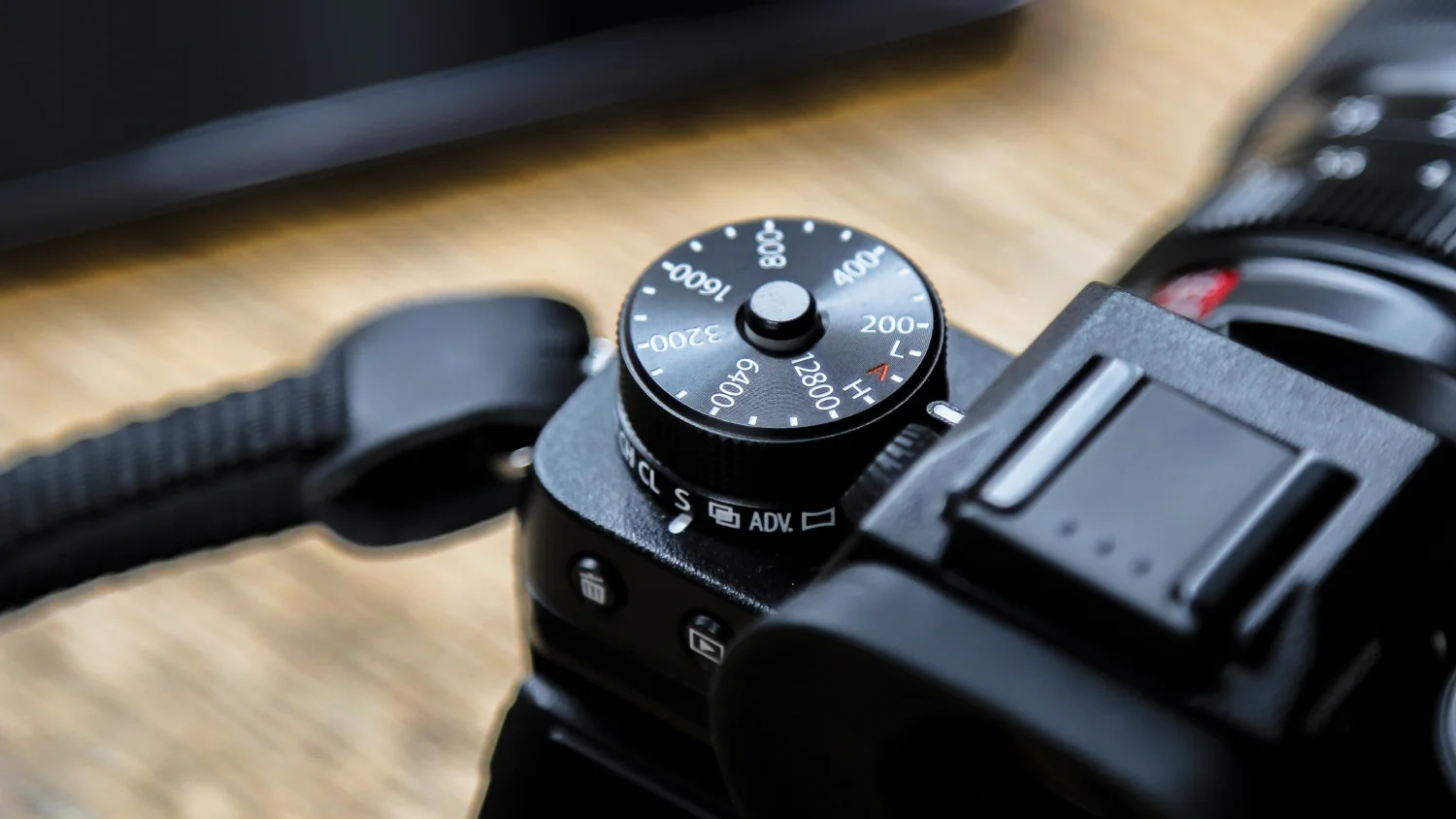 ISO Dial, drive dial, playback and delete buttons