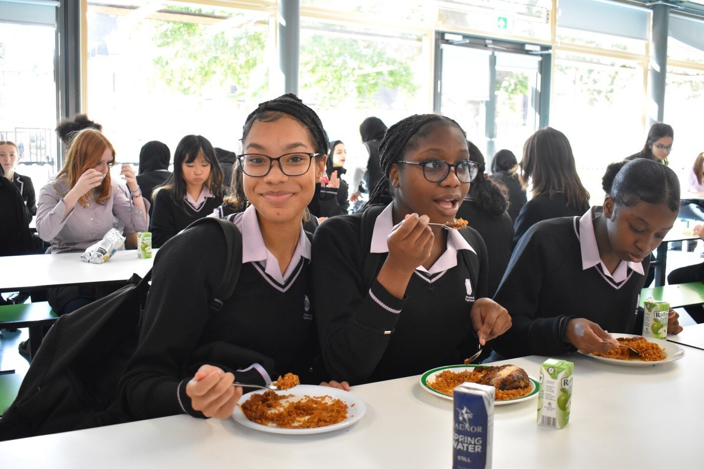 Yesterday for #BlackHistoryMonth, our lunch menu was transformed into an African and Caribbean infused menu - students enjoyed some tasty meals including, Jerk Chicken with rice &amp; peas, red, gold and green Pasta and Beef Chilli with Jollof rice! 