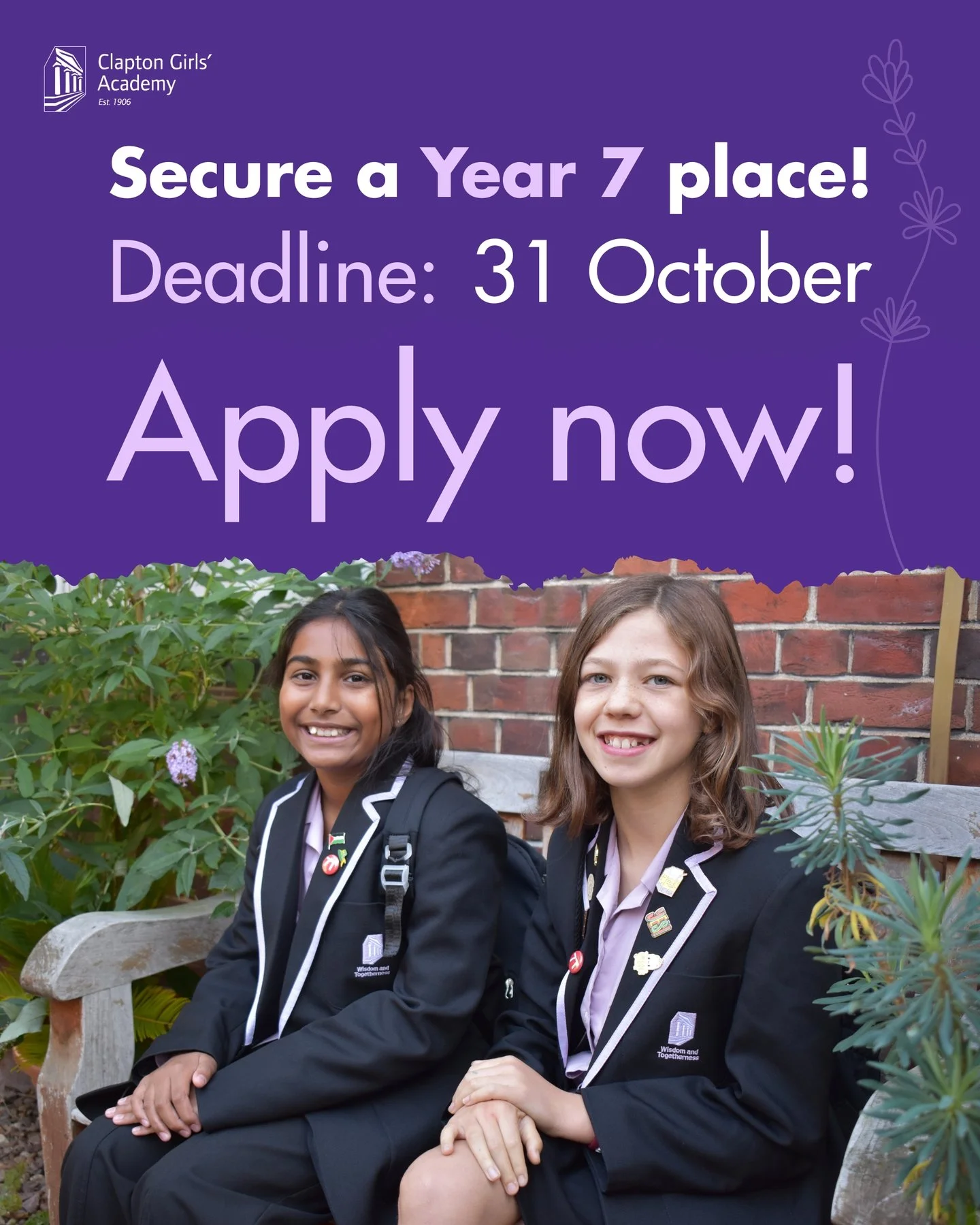 ⏰ Time is ticking! There are under 2 weeks left to apply for a Year 7 place at our Academy. Make sure to submit your application by 31 October! 💜

#Year6 #Year7 #SecondarySchool #KS3 #Apply