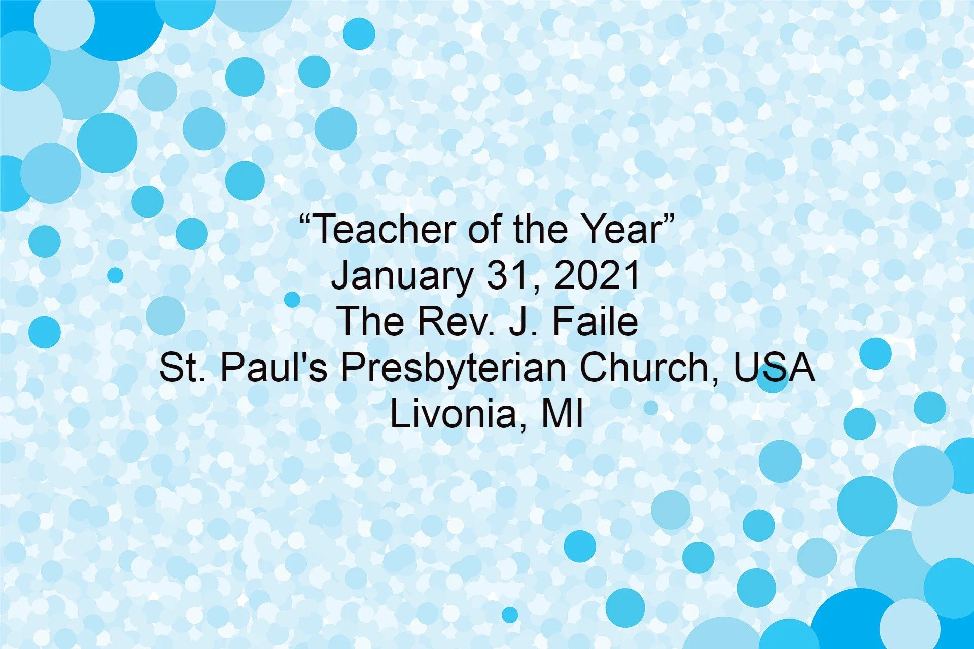 Teacher of the Year