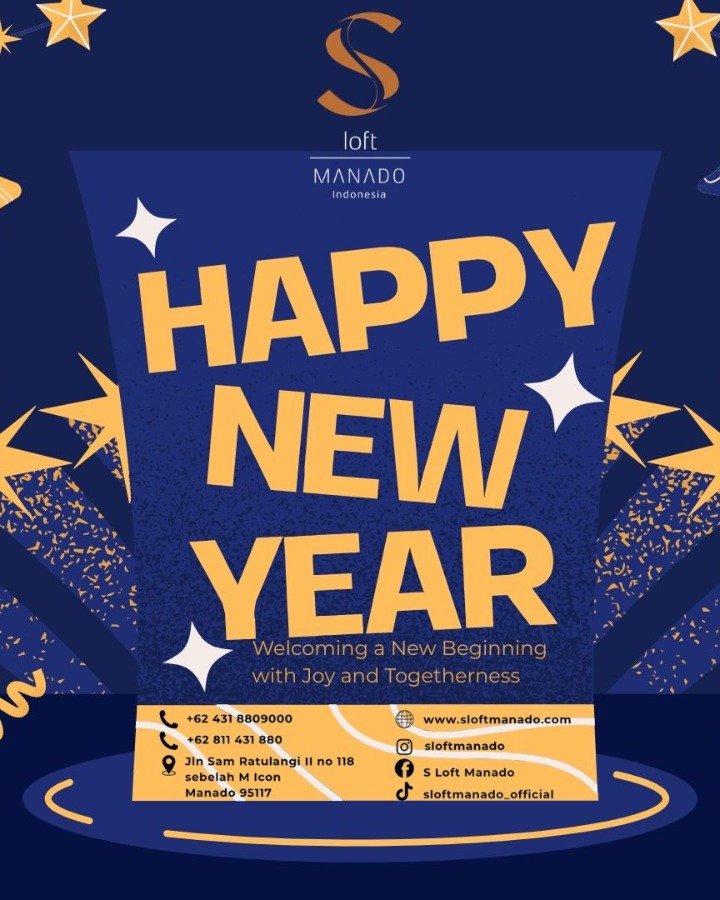 Wishing you a Happy New Year 2026. New Health, New Wellness, New Life. Thank you 2025.

📍S Loft Manado hotel
Jln Sam Ratulangi II no 118
Manado 95117, Indonesia

For more info,
Call +62 431 8809000
WhatsApp +628114310798
Email rsvns.sloftmanado@gmai