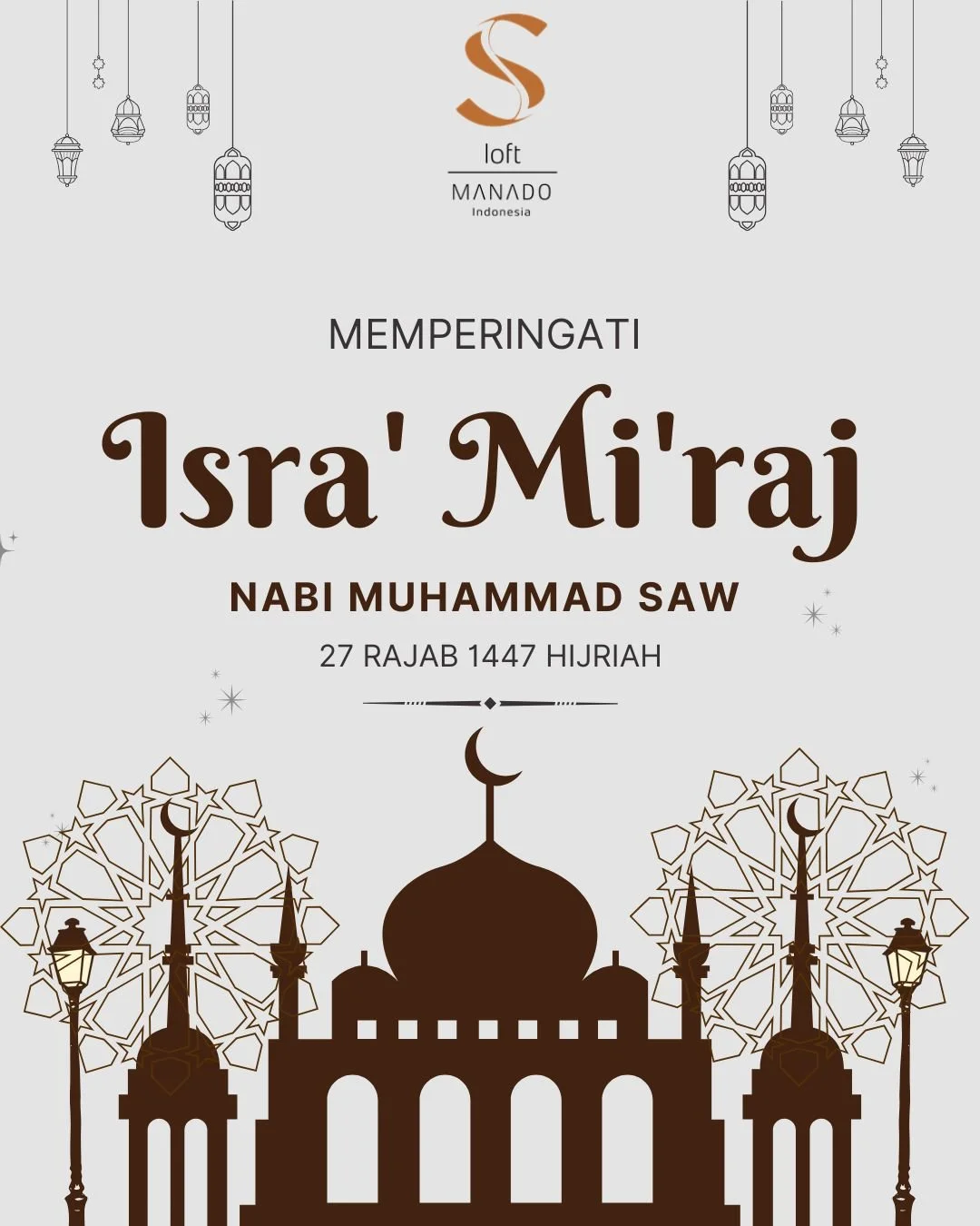 "Selamat memperingati Isra Miraj! Semoga perjalanan spiritual kita selalu menginspirasi setiap langkah menuju kesempurnaan iman."

#isramiraj #sloftmanado #boutiquehotel #thelivingroom #smartroom #cozystay #lifestyle #smartstay #hotelinmana
