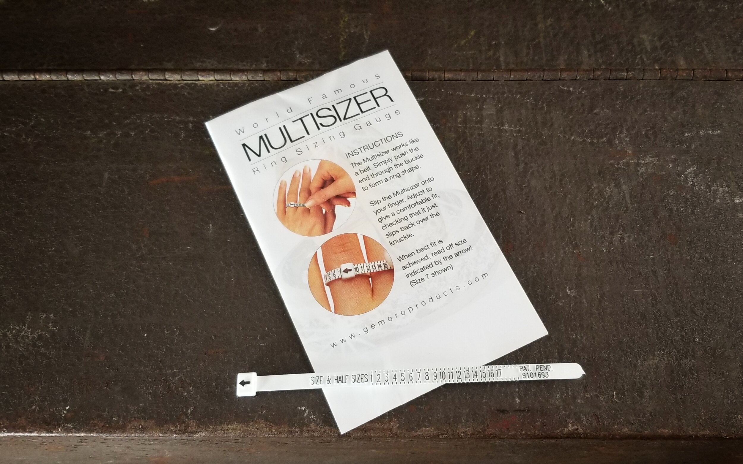 Reusable Custom Ring Sizing Gauge ~ measure your ring size