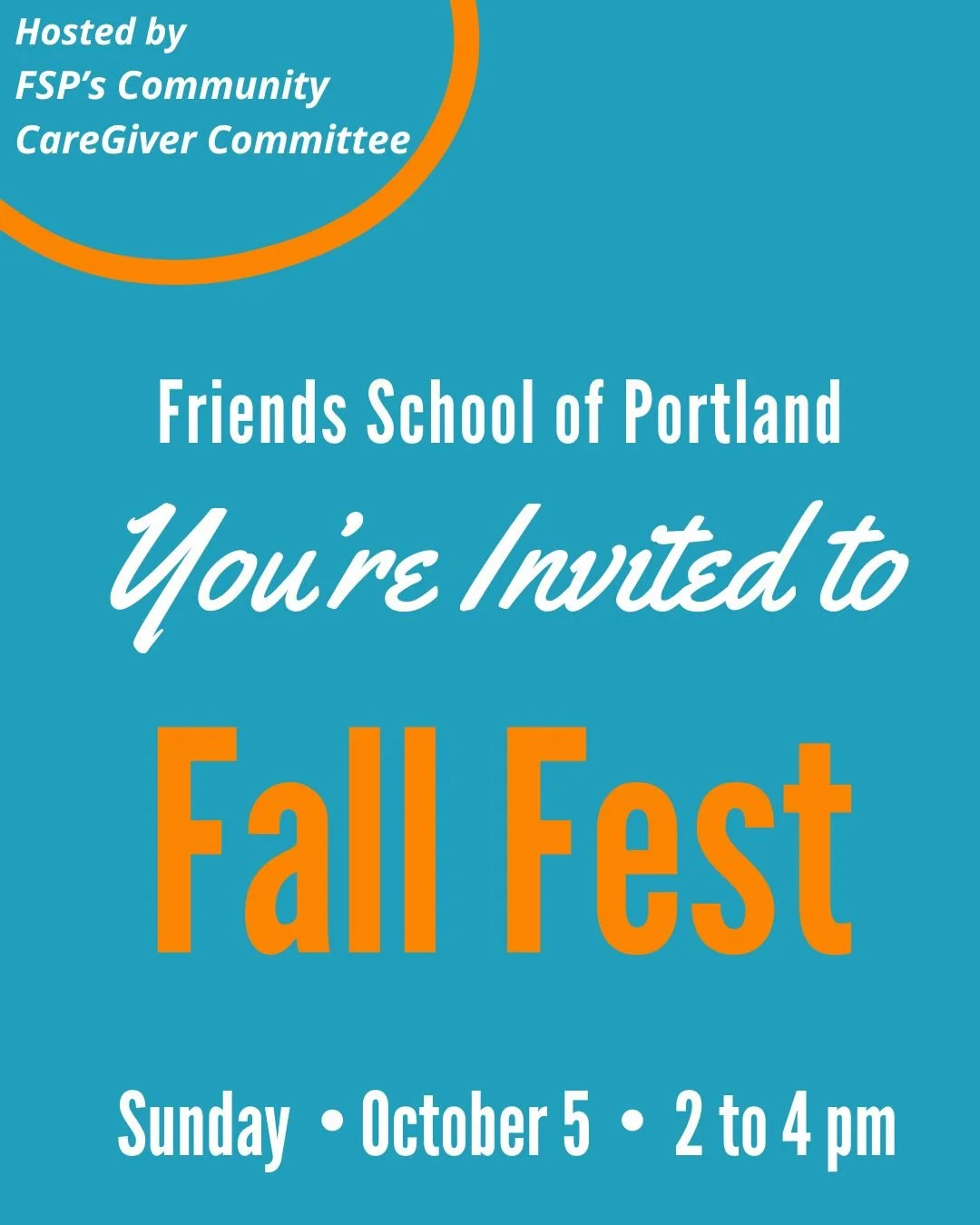 Fall Fest is this Sunday at FSP 

There will be...
🍎 cider pressing
🍎 music + contradancing
🍎apple olympic games 

Bring your family, friends + a snack to share.

See you from 2-4 pm at Friends School of Portland!