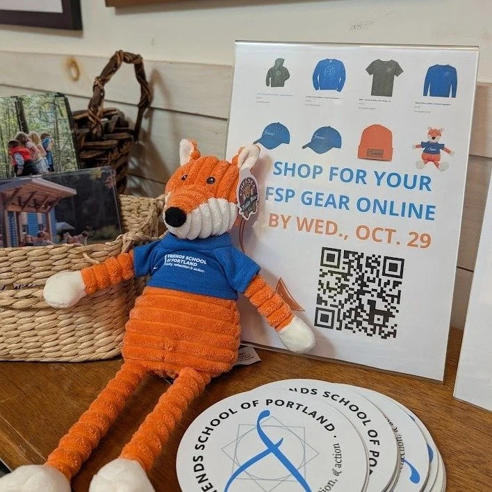Last call for Friends School hats, shirts, sweatshirts, and these cute foxes!  We've switched to hosting two online pop-up shops during the school year.  Make sure to place your order by Wednesday, Oct. 29 (today), or you'll have to wait until the sp