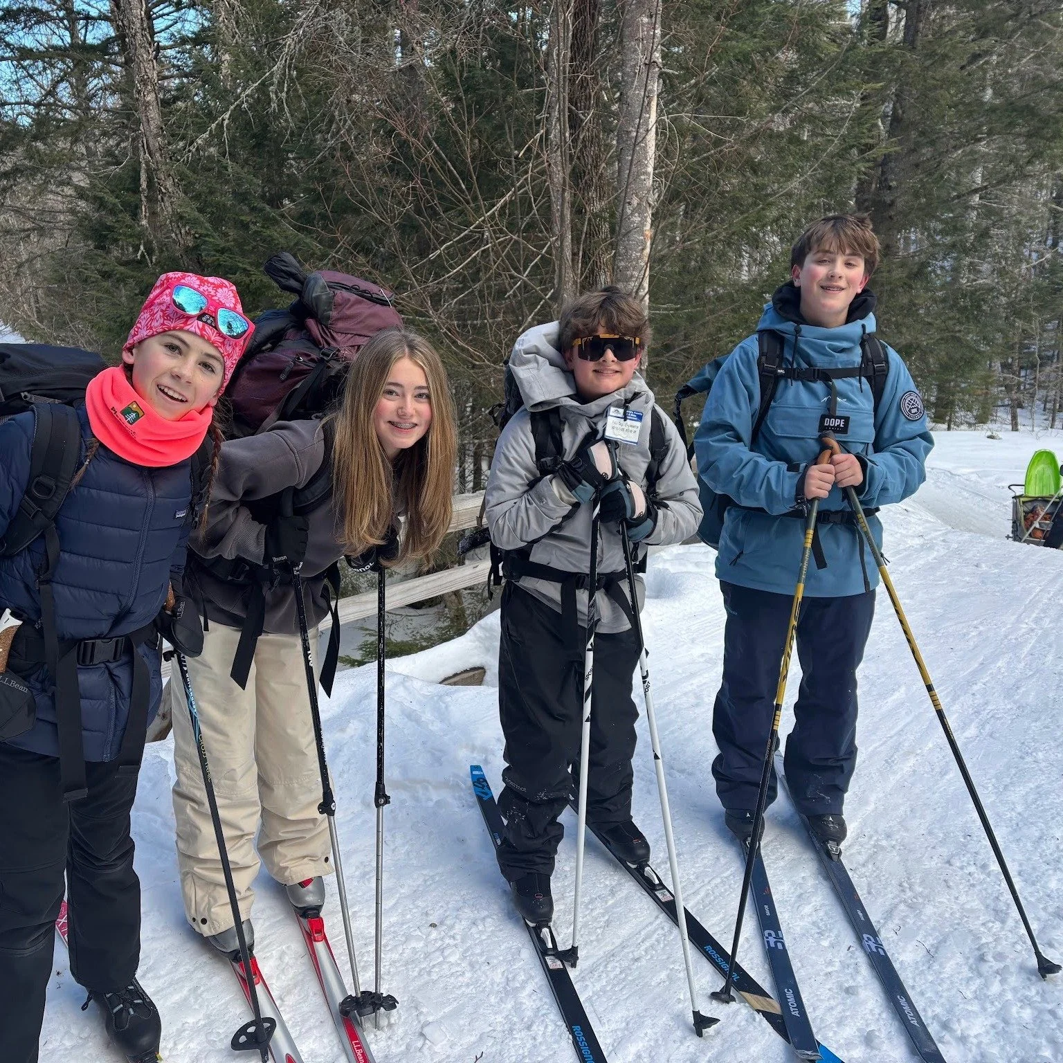 Last Saturday, 44 adventurous FSP middle schoolers and families trekked out to @mainehuts Poplar Stream Hut.  It was a blast -- skiing, snowshoeing, sledding, a talent show, and pitching in to fill the woodshed with 100 logs.  So many reasons to love