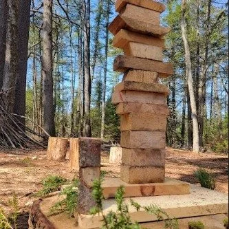 What does a seesaw have to do with friendship? 🪵⚖️ 

In FSP's outdoor classroom, kindergarteners have been exploring balance &mdash; literally. Using boards and stumps left over from the forest pavilion construction, they built their own seesaws, ne