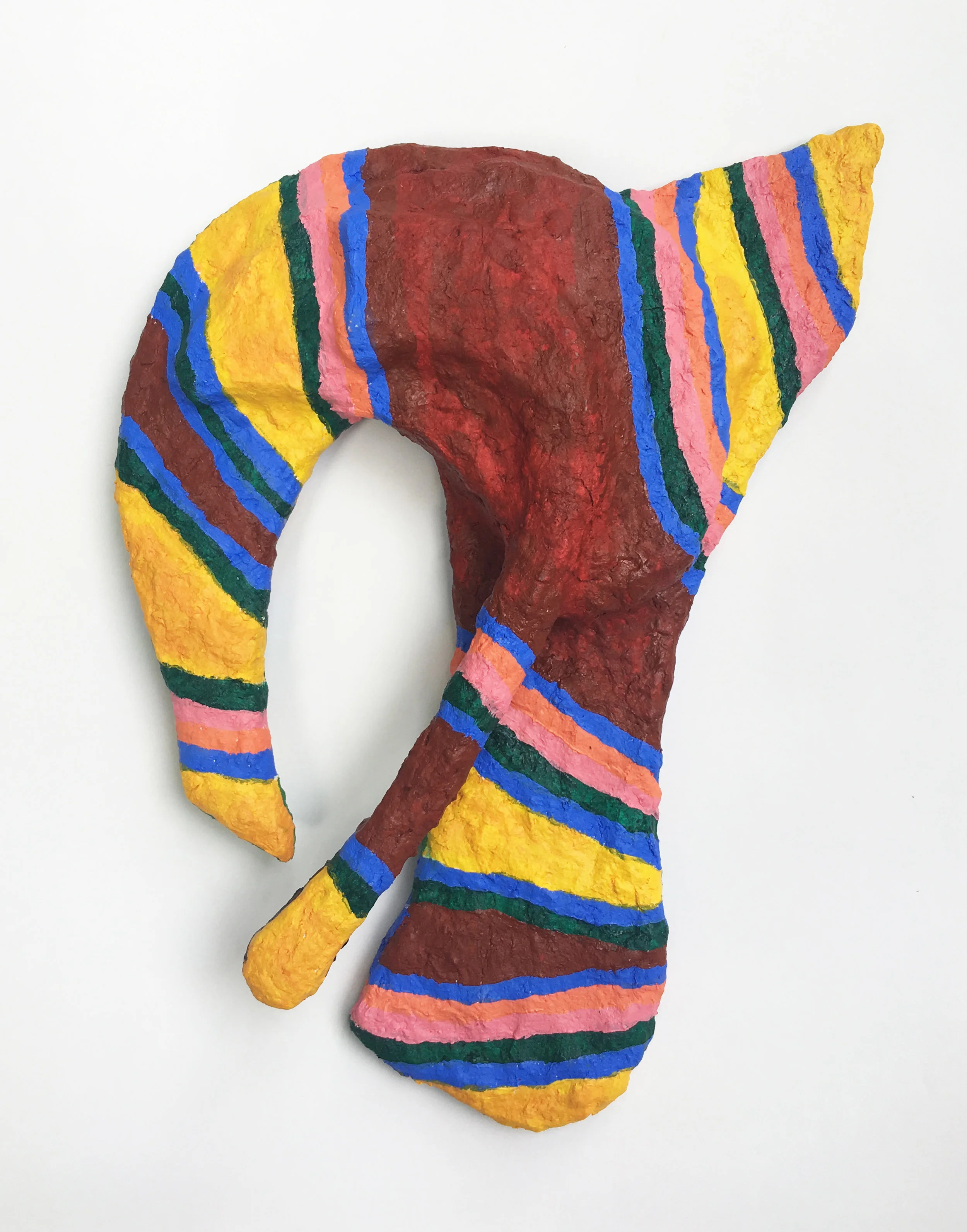 Abstract Glyph #1 (front) , 2019, plywood, Sculptamold, acrylic paint