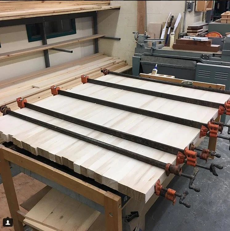 Glue up of bar top table.JPG