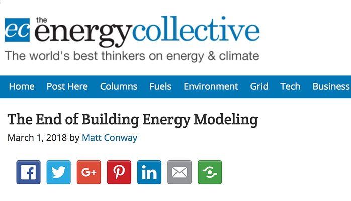 The End of Building Energy Modeling: Part One