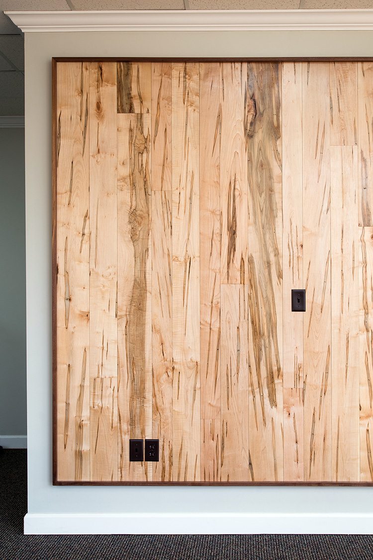 Ambrosia Maple Flooring as an Accent Wall
