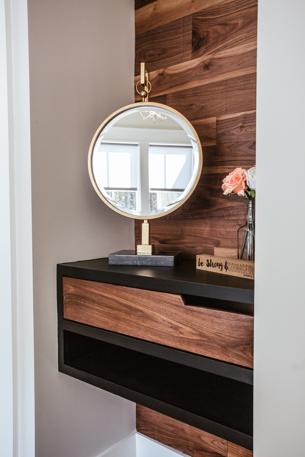 Black Walnut Flooring on a Wall