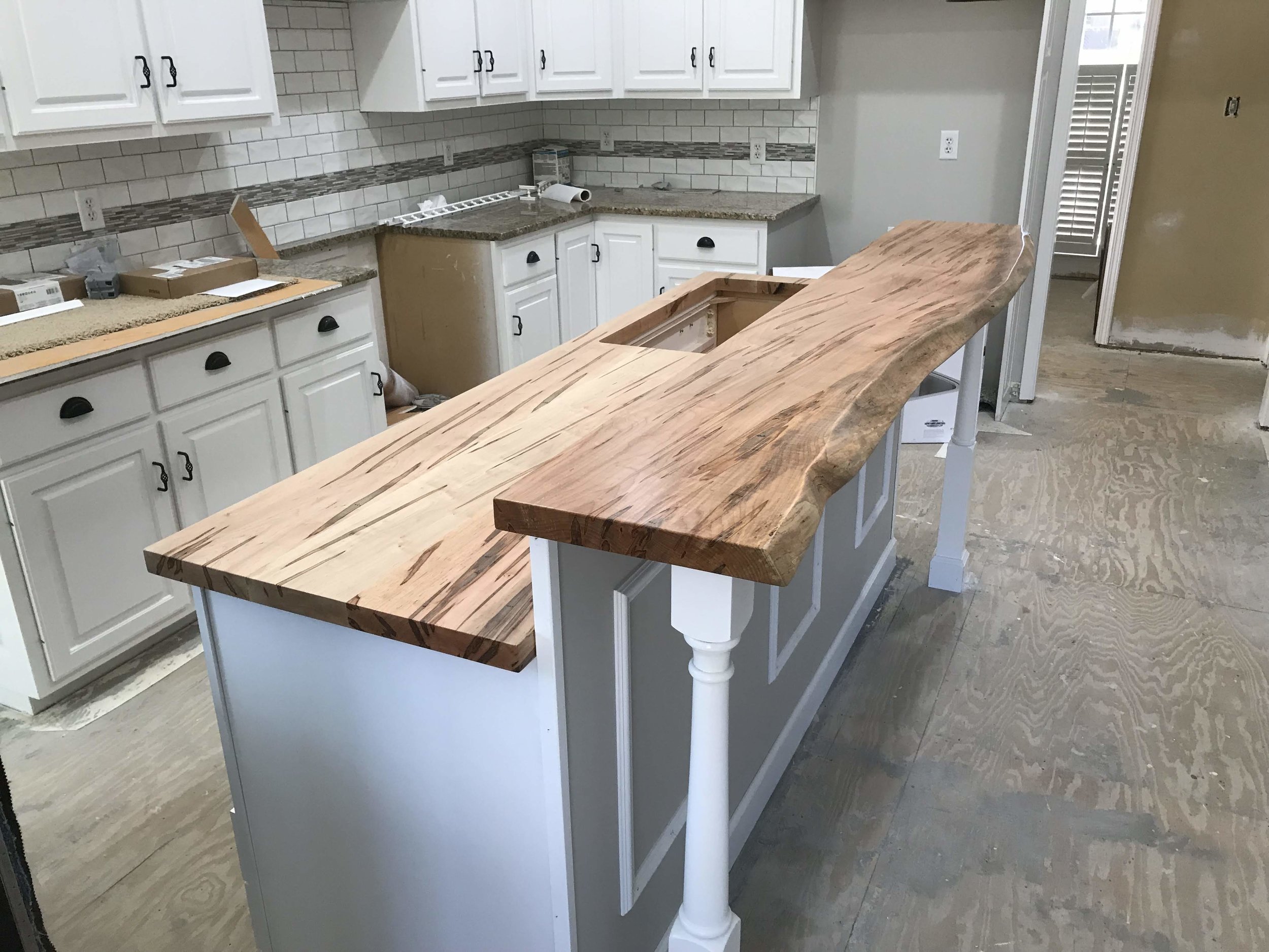 Live edge wood countertops