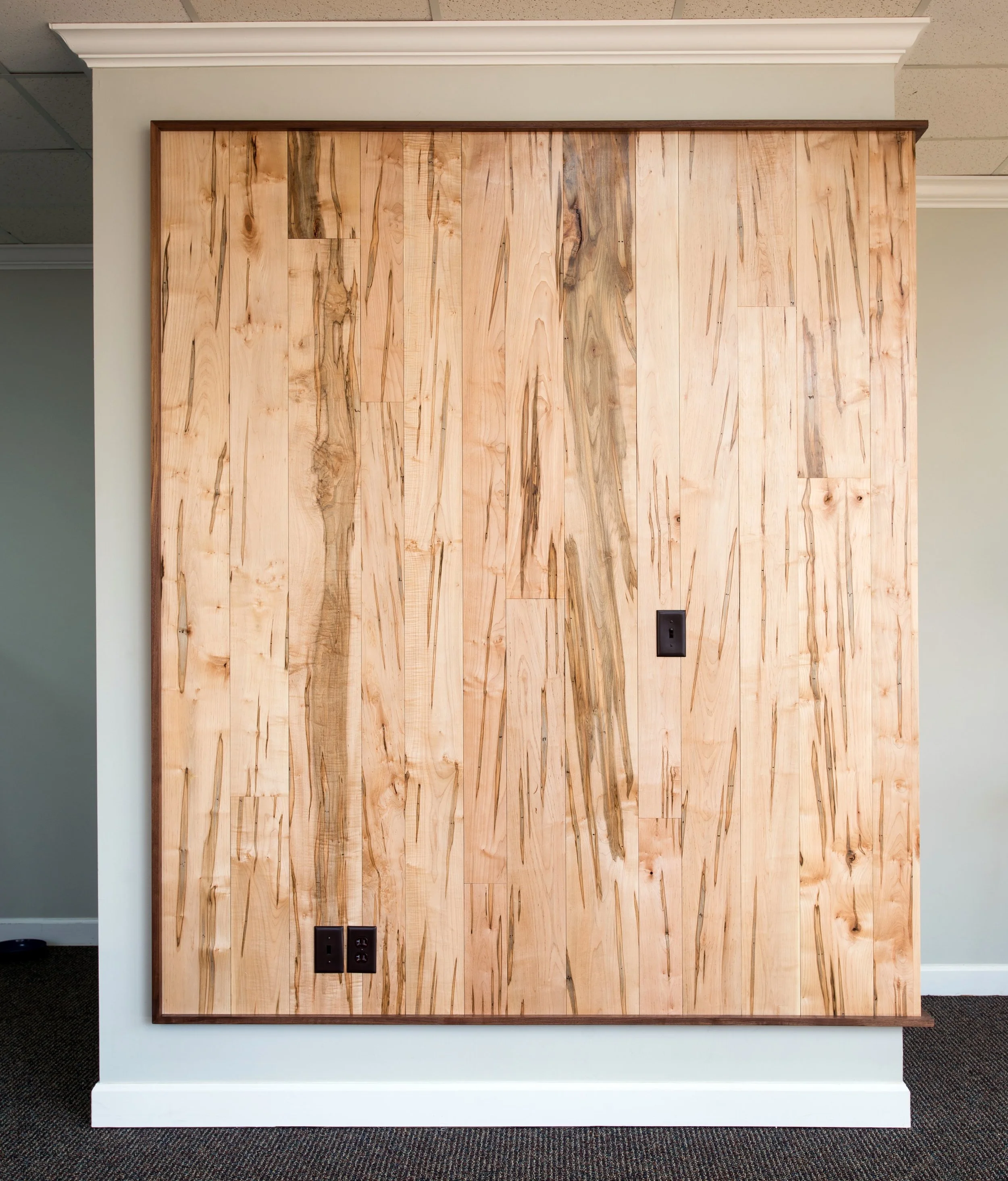 Ambrosia Floor Accent Wall with Black Walnut Trim