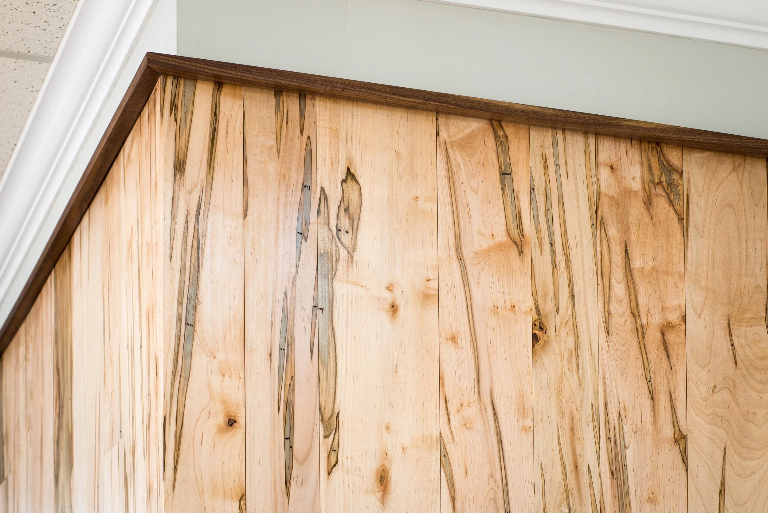 Ambrosia Floor Accent Wall with Black Walnut Trim