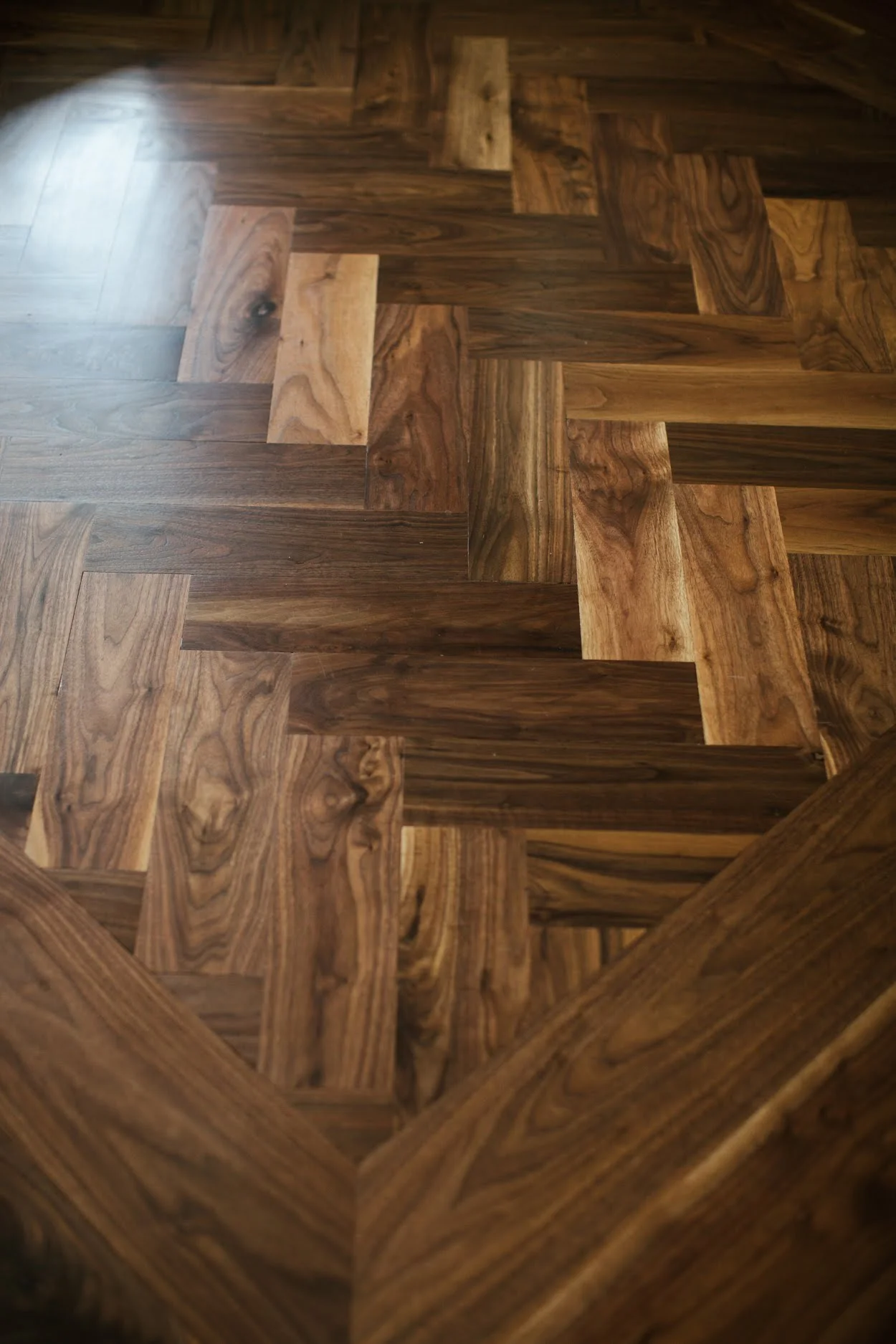 Black Walnut Herringbone Flooring