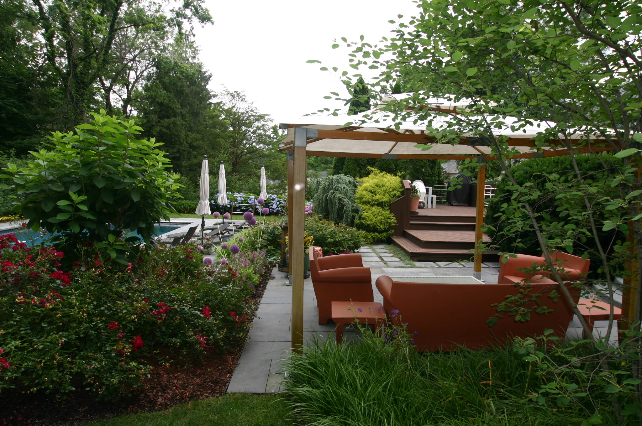 Outdoor Living Room with a Canopy
