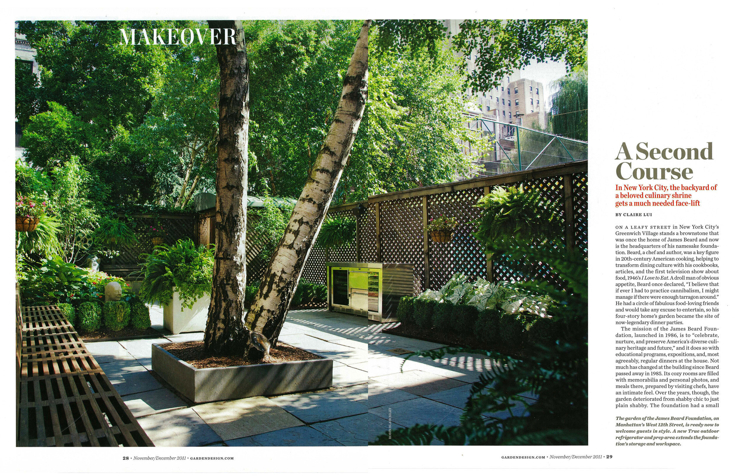 James Beard House Garden Makeover for Garden Design Magazine