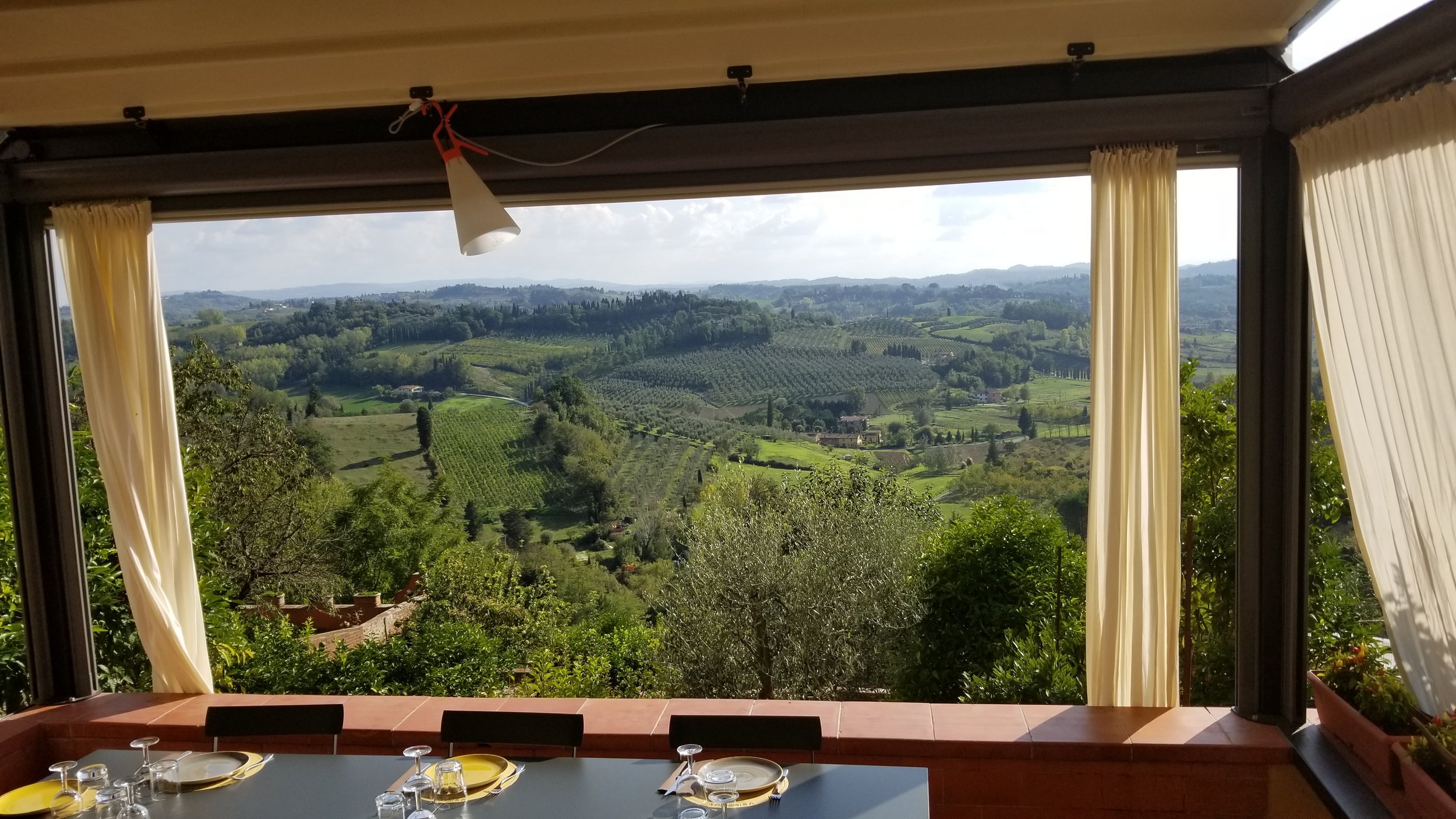 The view from our lunch in Tuscany