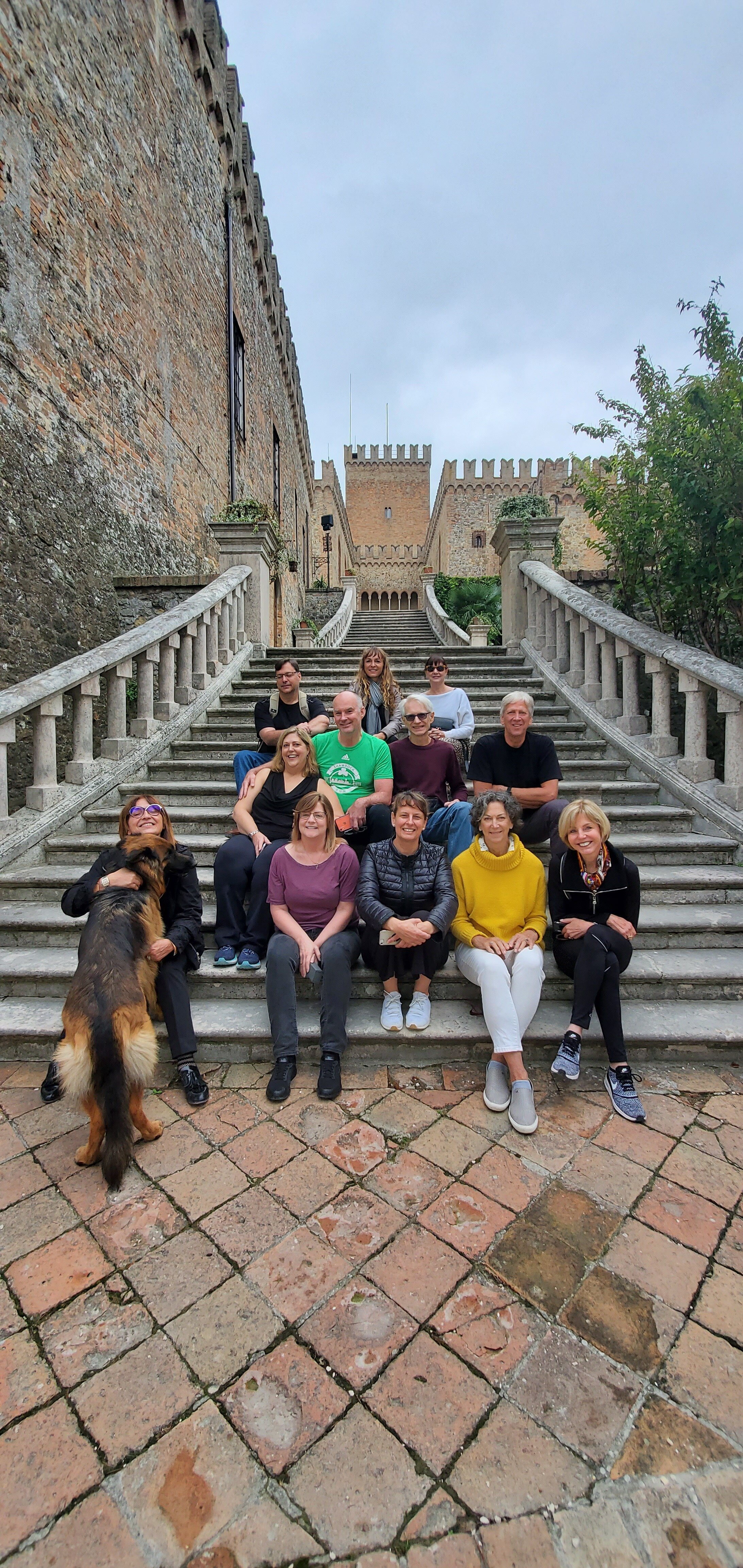 On the steps of castle in Reggio Emilia