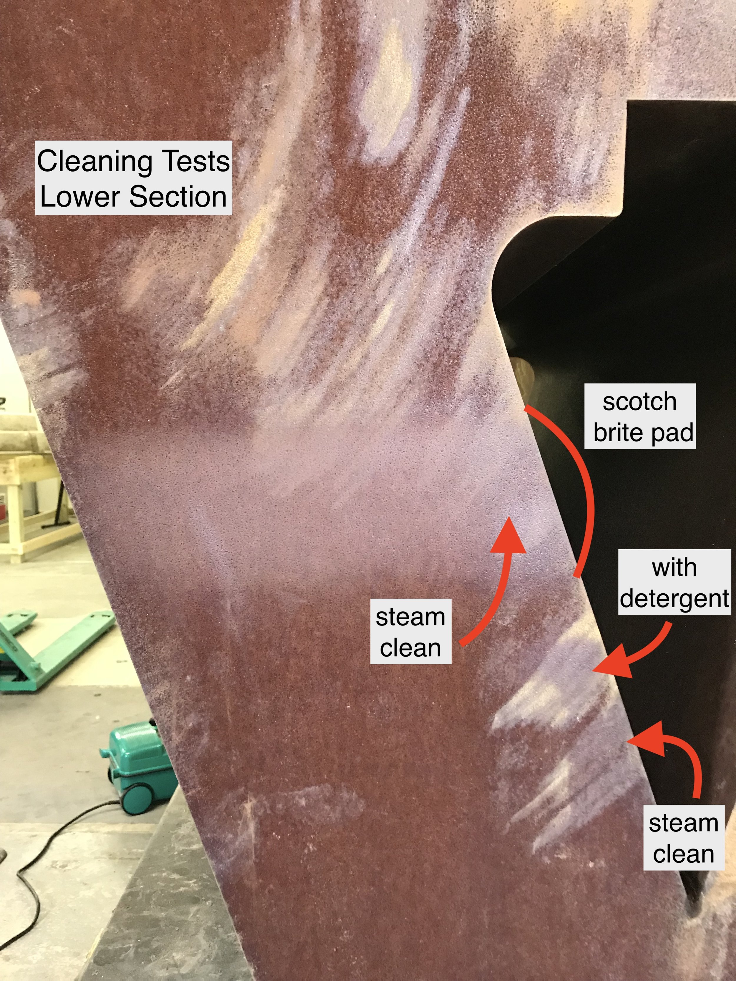  Lower section cleaning tests 