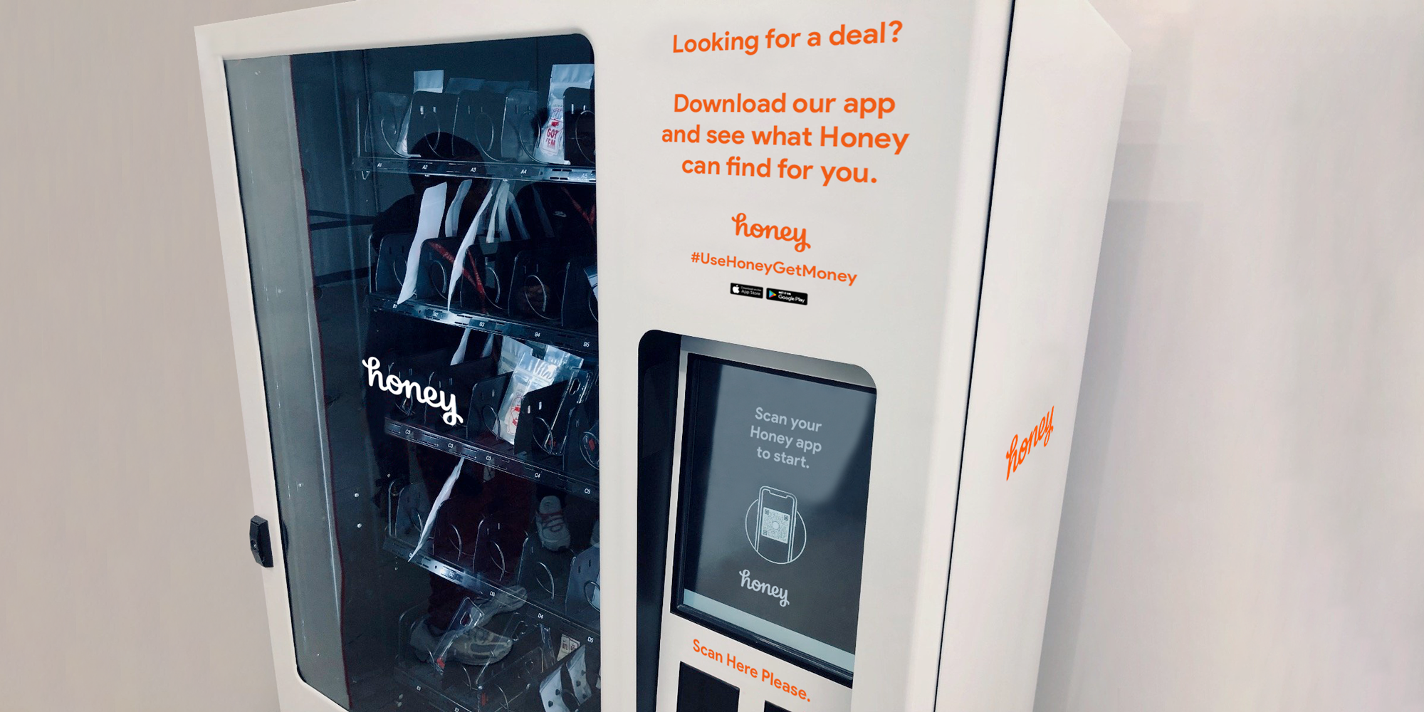  We’ll set up vending machines that feature great deals — but you can only use it if you download the Honey app. 