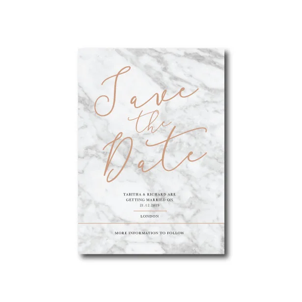 Modern Marble Save The Date - A6