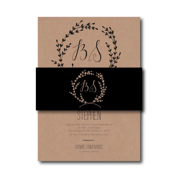 Whimsical Wreath Belly Band - To fit invitation