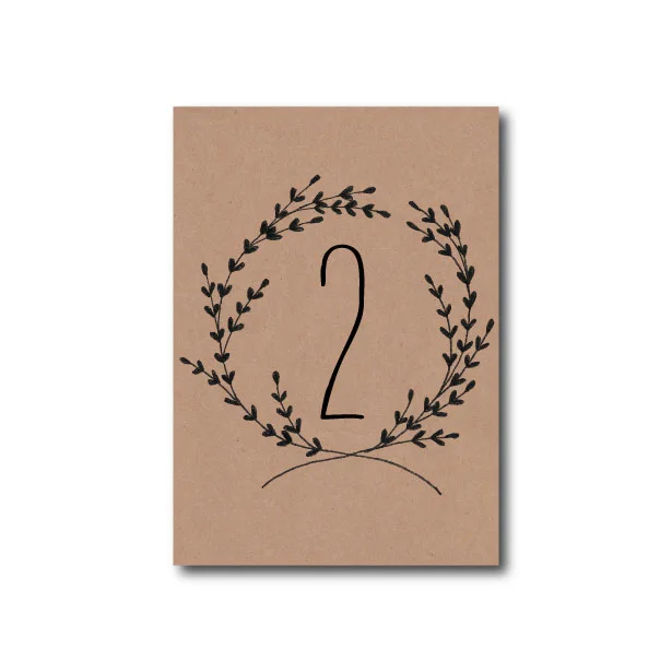 Whimsical Wreath Table Number - A5
