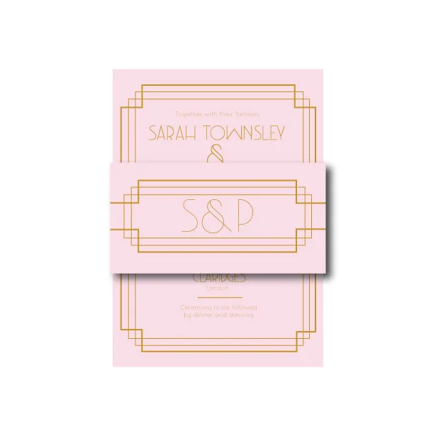 Art Deco Belly Band - To fit invitation