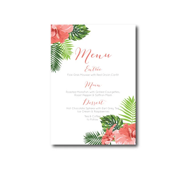 Hawaiian Tropical Menu - A6