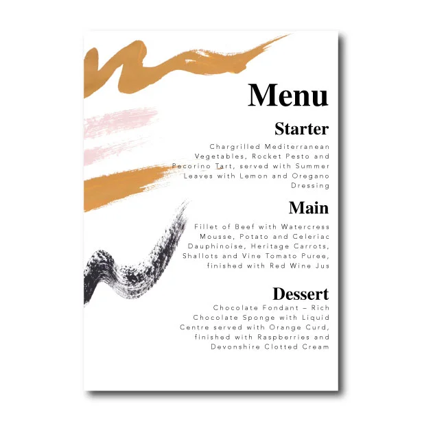 Brush Marks Menu - A5 or 5x7