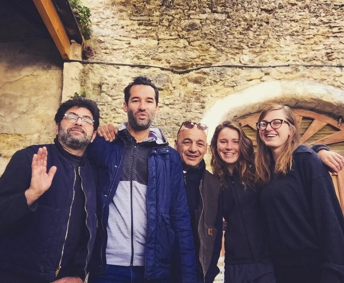 Vendanges aux Capriades, 2015. Pascal, Nicolas, Moses, Rosalyn, Courtney.
